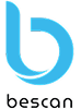 Blue stylized letter B above the word bescan in lowercase letters.