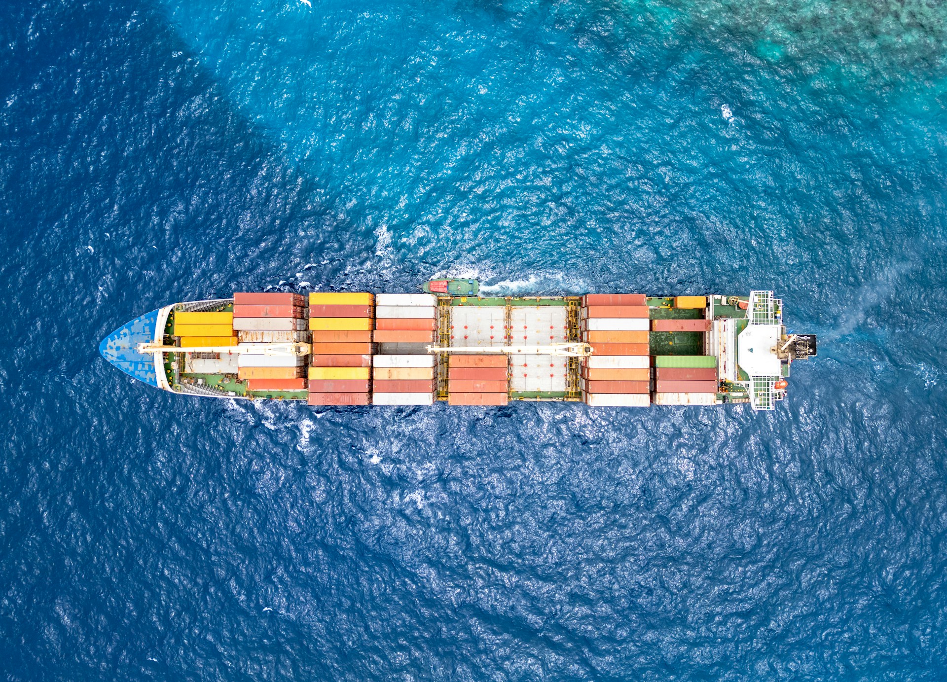 Container ship going up
