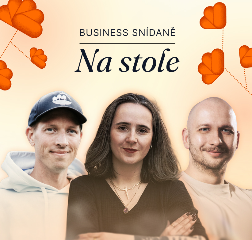 Koláž fotek ze snídaně Na stole