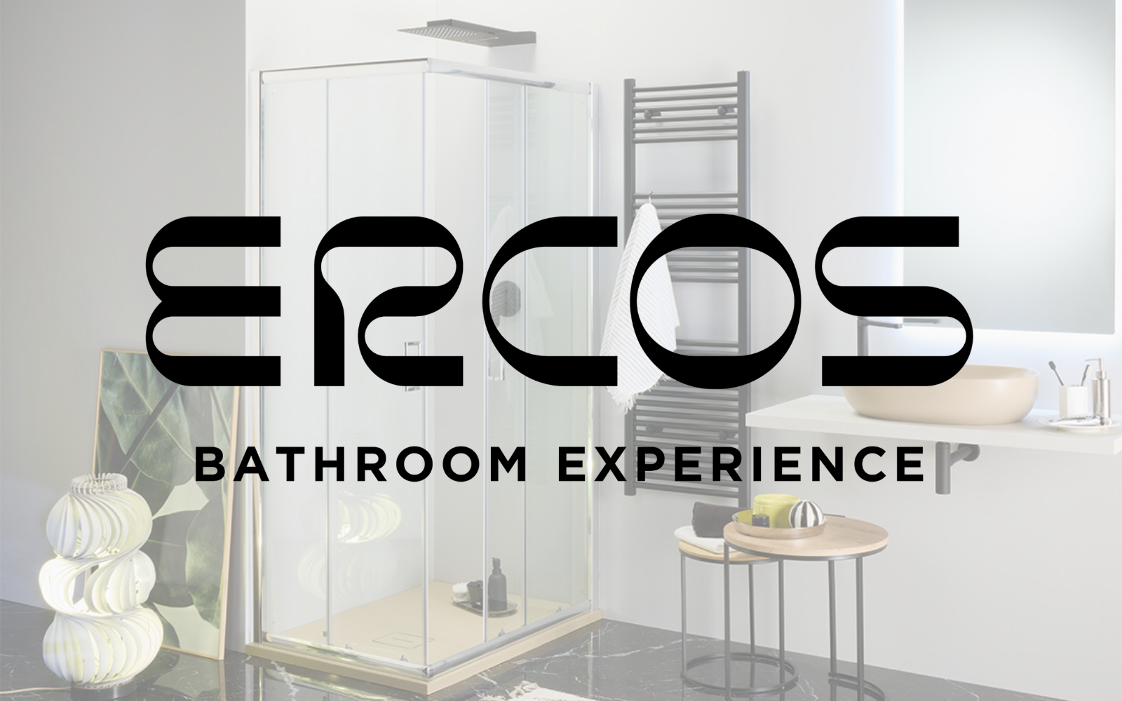 Ecros SpA logo over a bathroom