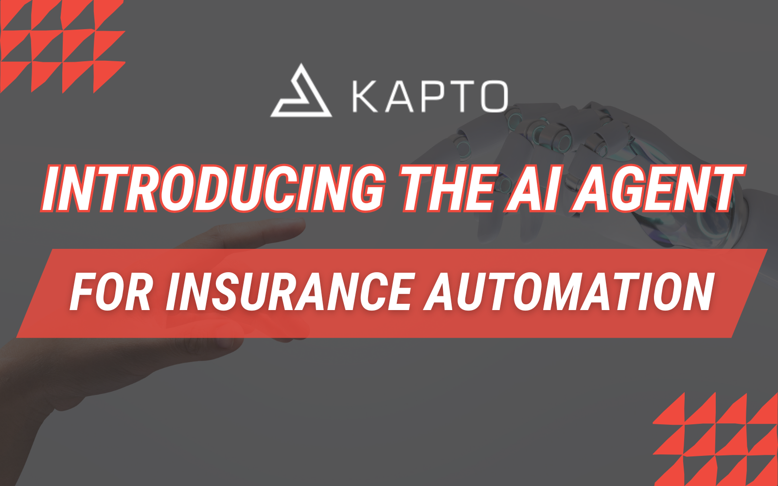 Human and robotic hands reaching toward each other, symbolizing AI-driven insurance automation