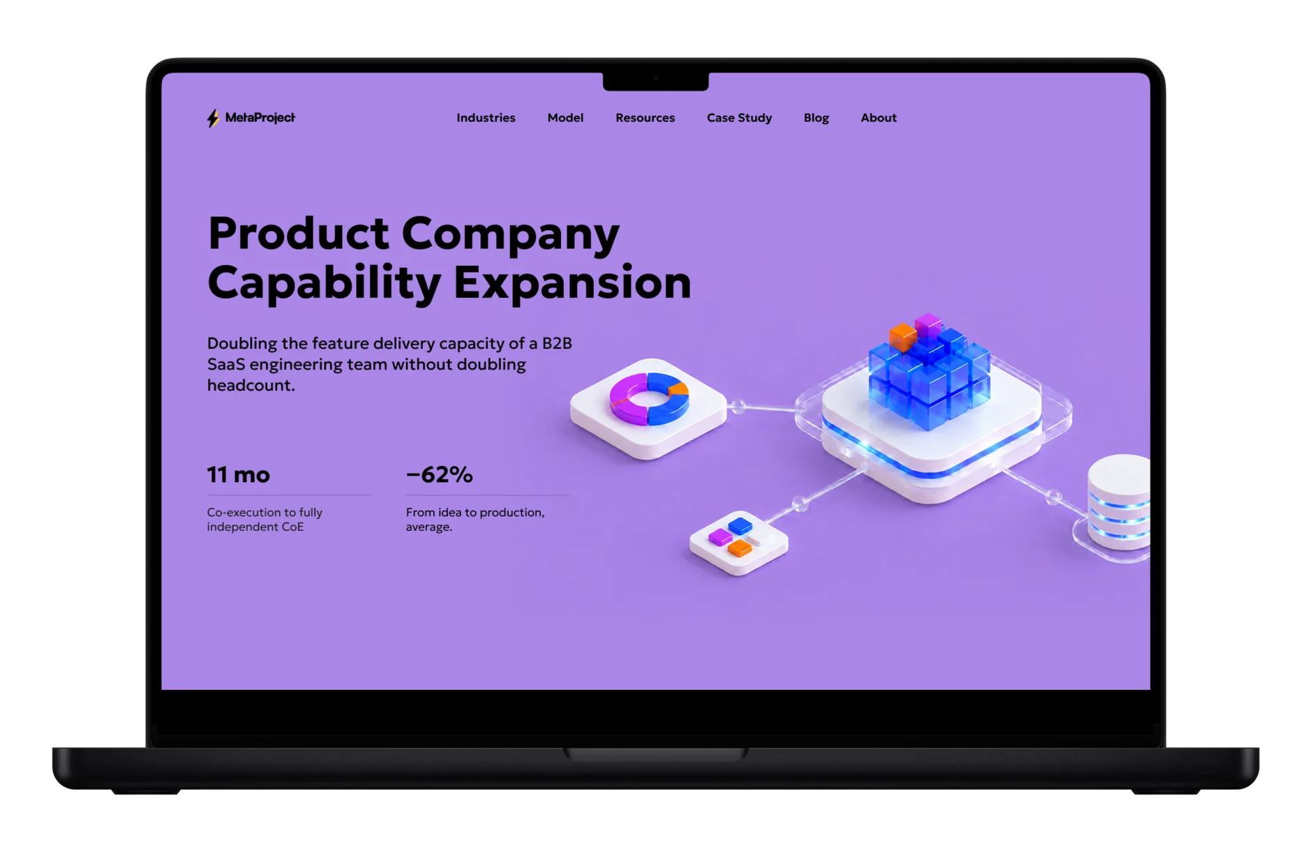 Engineering capability expansion for a B2B SaaS company, shown on a laptop