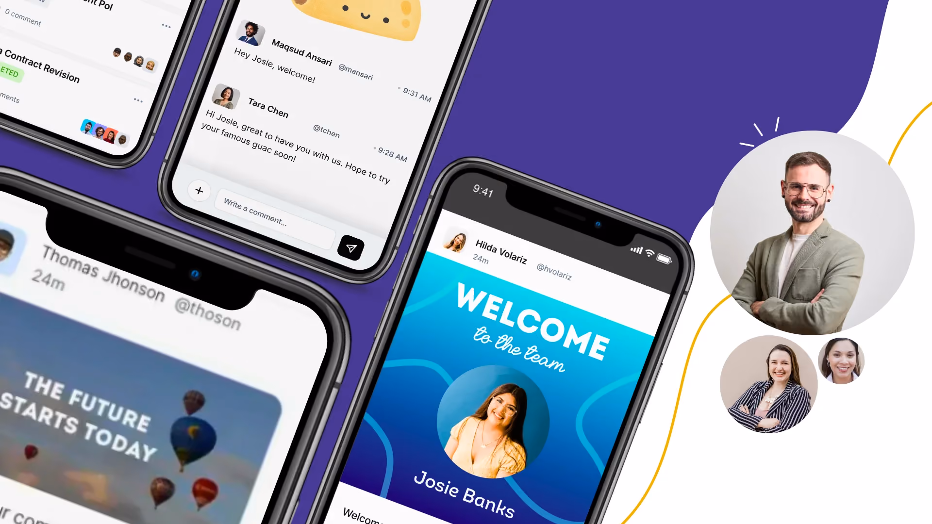 Team using an employee engagement app with instant messaging to improve communication, track tasks, and stay connected across mobile and remote work environments.