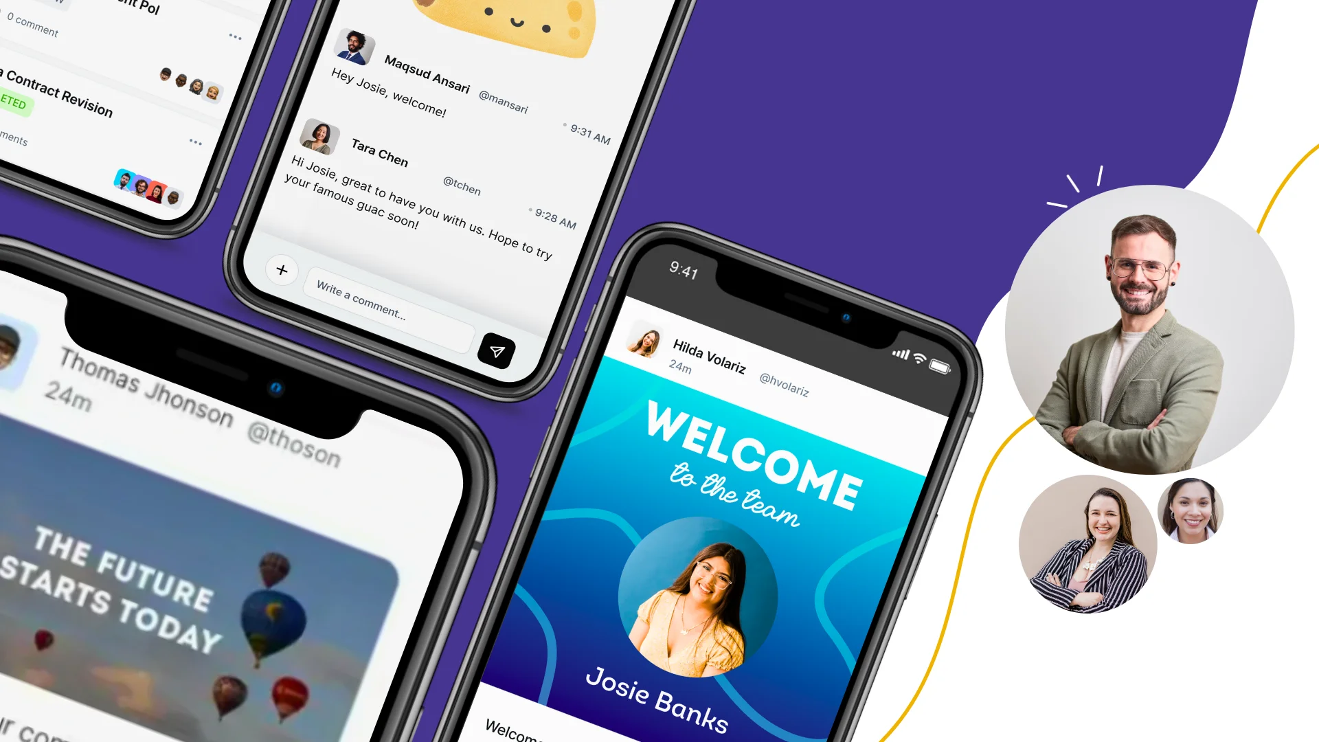 Team using an employee engagement app with instant messaging to improve communication, track tasks, and stay connected across mobile and remote work environments.