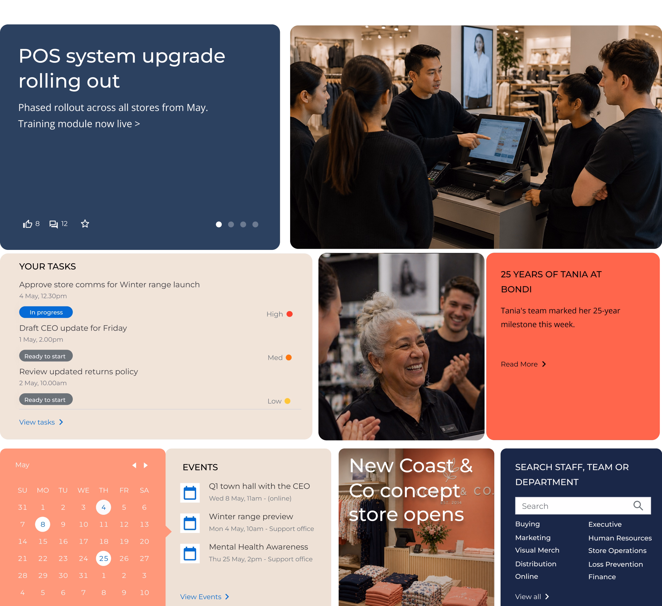 Retail team management platform helping staff stay connected across stores and channels.