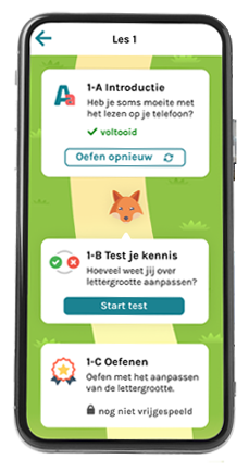 Mockup van telefoon met een voorbeeld van een DigiHandig lespad
