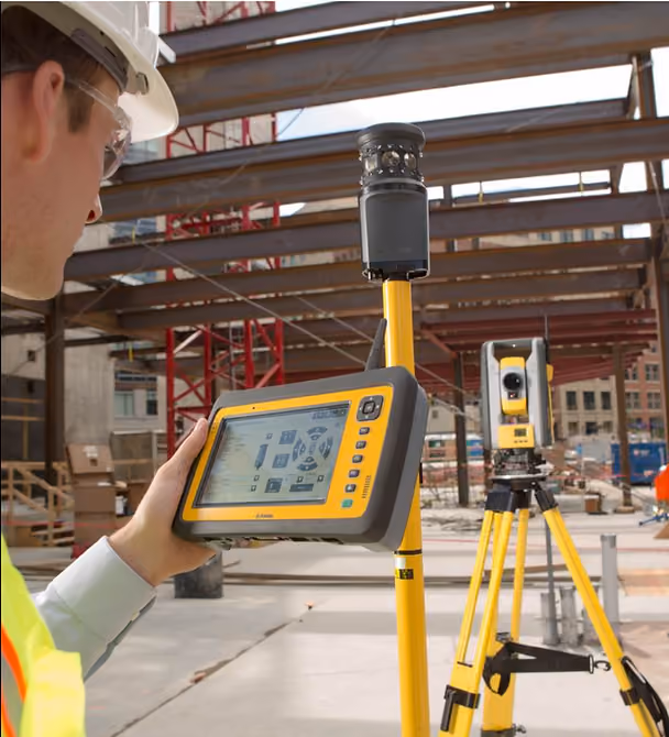 Robotic total station in action
