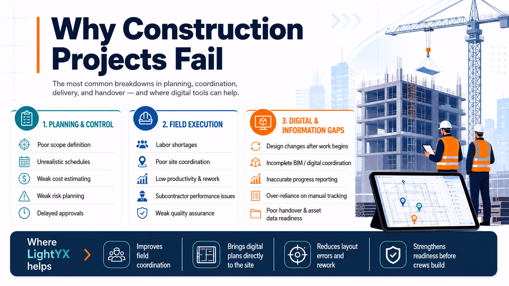 Why Construction Projects Fail: 25 Common Causes and How to Reduce Risk