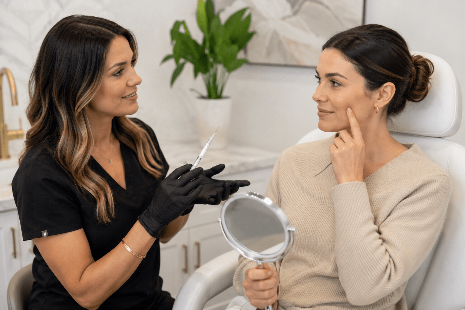 Dermal filler injection for volume loss at a Greensboro NC aesthetic clinic