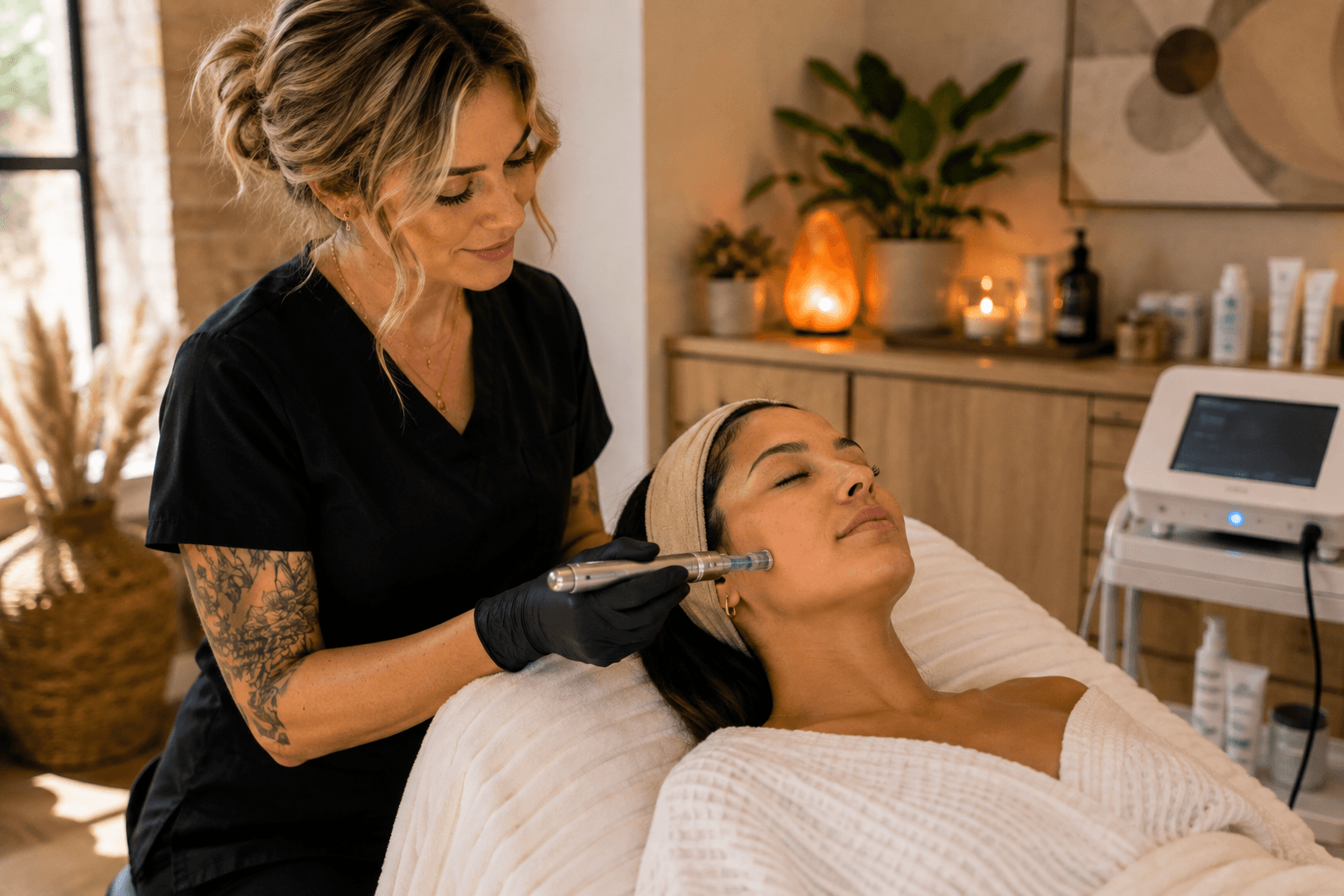 Microneedling treatment for skin texture at a Greensboro NC medspa