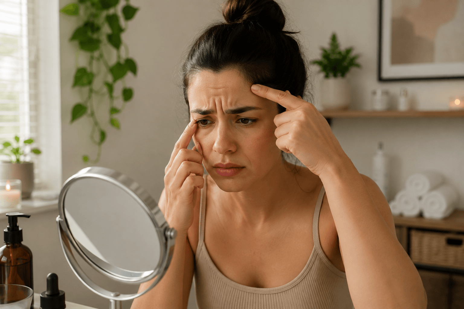 Woman in Greensboro, NC receiving Botox injections for forehead lines at The Curated Aesthetic med spa