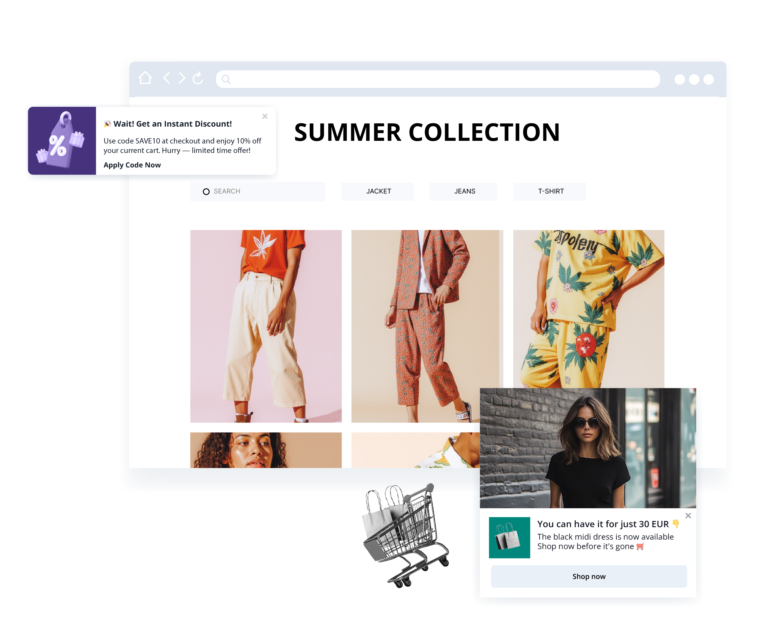 web push notifications and mobile push notifications for e-commerce
