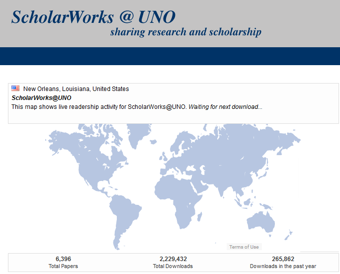 scholarworks readership map clickable image to the resource