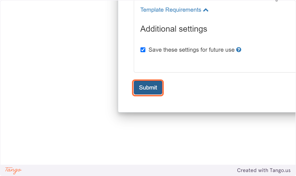 Click on Submit