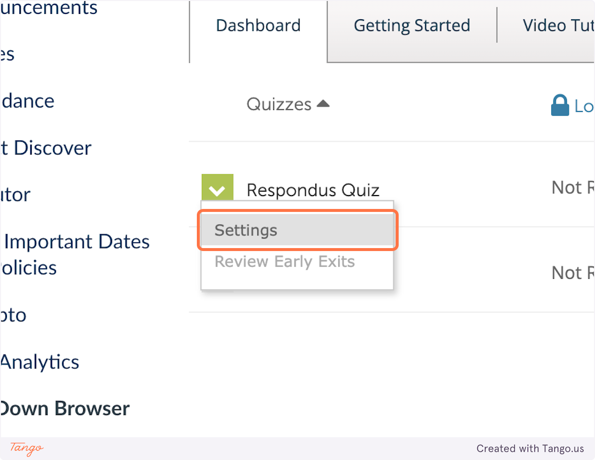 Click on Settings