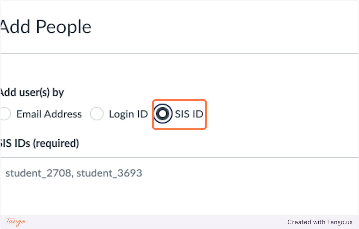 Select SIS ID