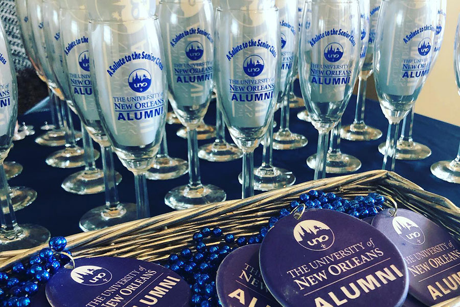 Champagne flutes for the graduate toast.