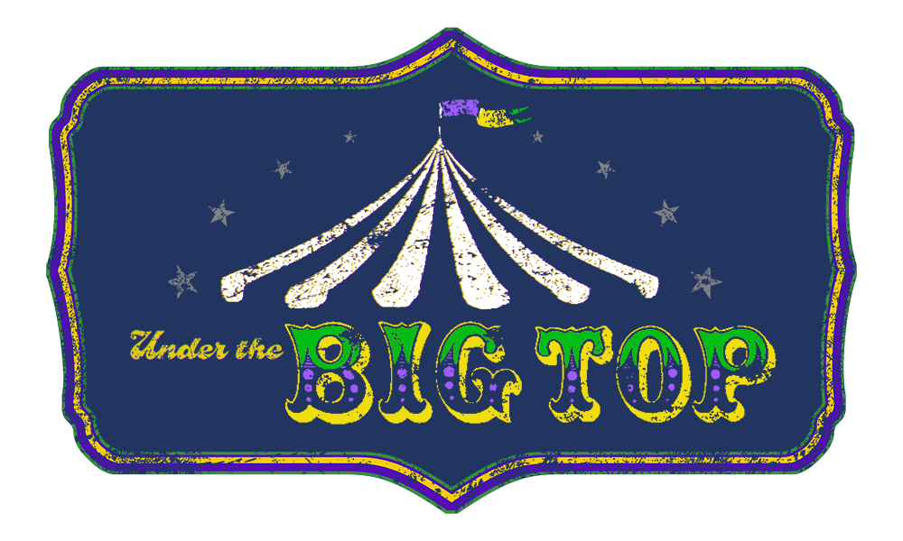 Logo for Krewe of LSU New Orleans Theme for 2026 - Under the Big Top 
