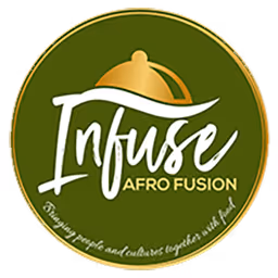 Infuse Afro Fusion logo with a dome-shaped food cover icon above the name.