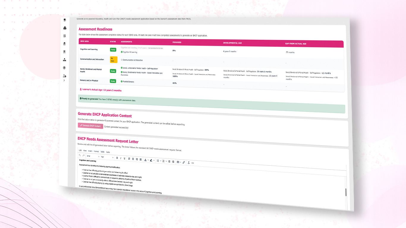 AI-assembled EHCP application pack