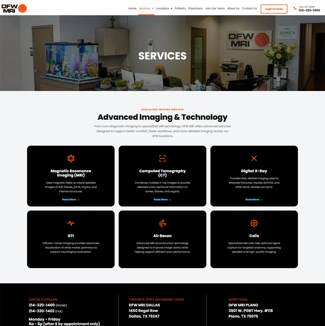 DFW MRI Website Redesign