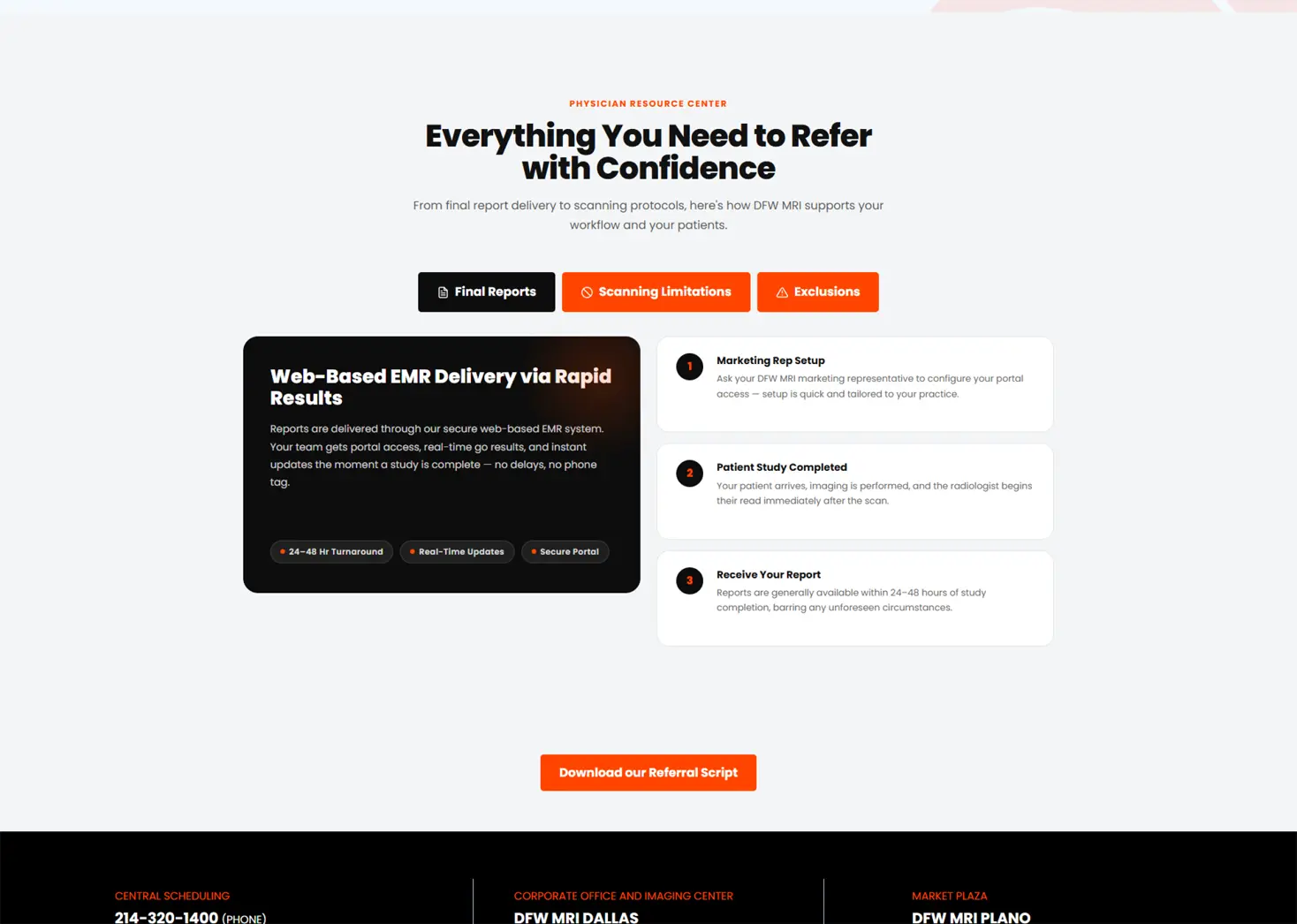 DFW MRI Website Redesign