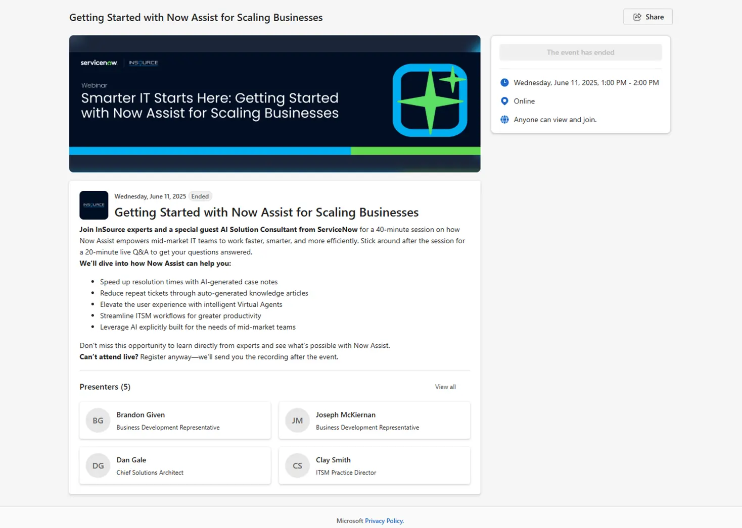  InSource B2B Webinar Campaign