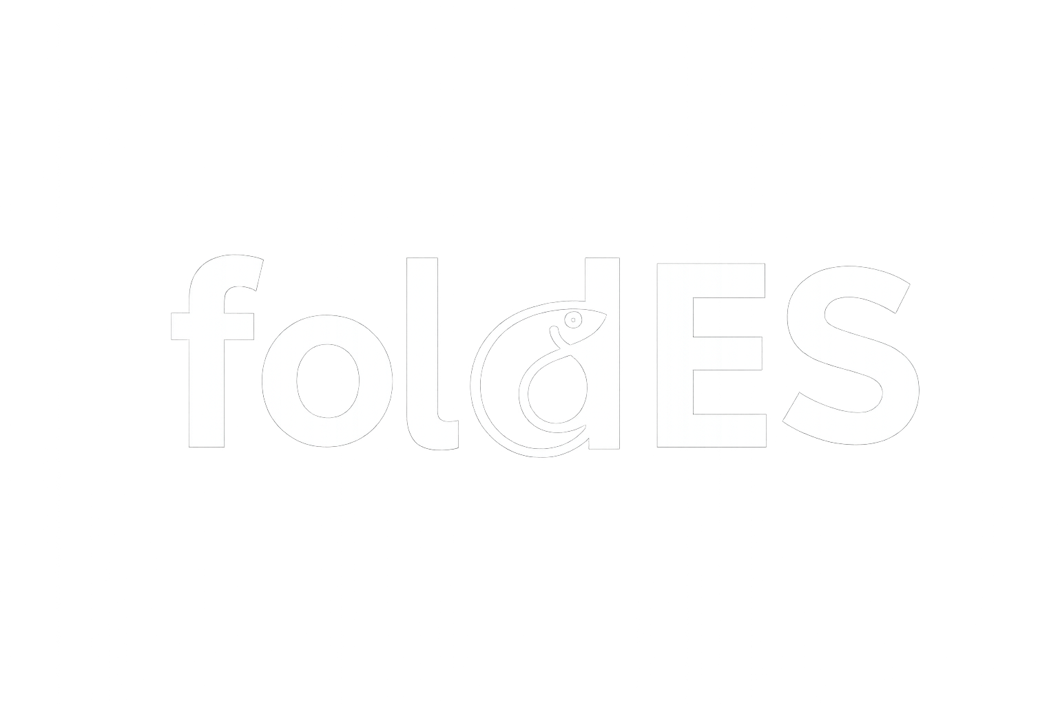 Foldes logo with stylized fish integrated into the letter 'd' on a black background.