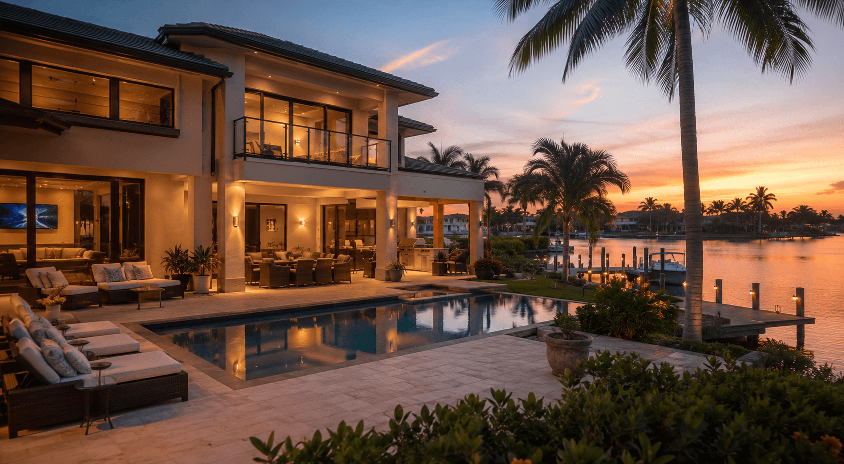 Twilight elegance by the waterfront
