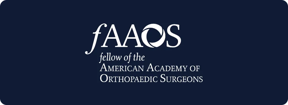 Logo designating Dr. Jeffrey A. Geller MD as a Fellow of the American Academy of Orthopaedic Surgeons (FAAOS).