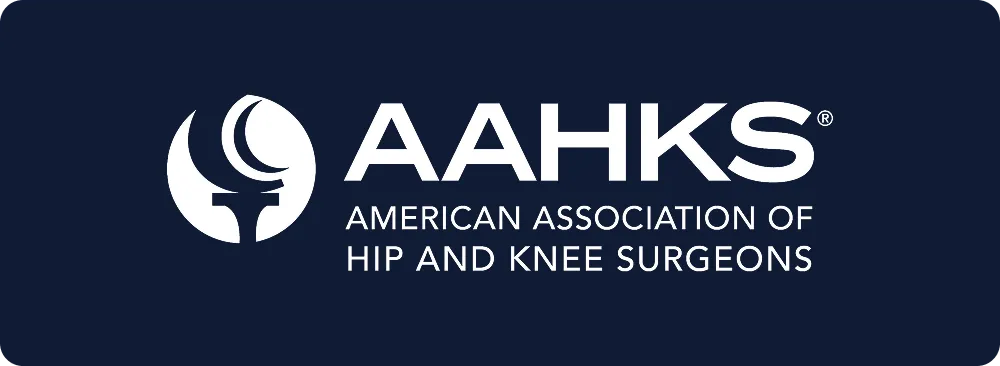 Logo of the American Association of Hip and Knee Surgeons (AAHKS), a professional medical organization of which Dr. Jeffrey A. Geller MD is a fellow.