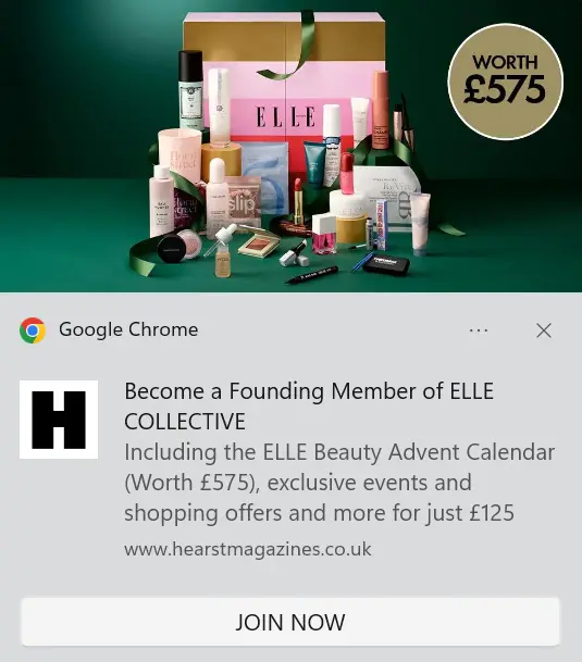 push notification paid subscription