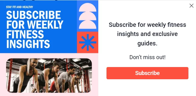 exit-intent popup newsletter subscription
