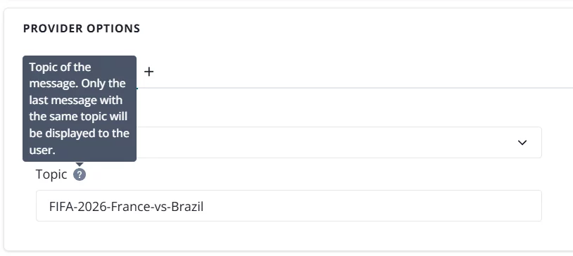 web push notification topics