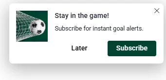 double click web push subscription form