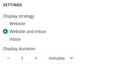 onsite display settings