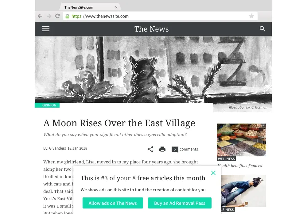 Whitelisting digital publishers