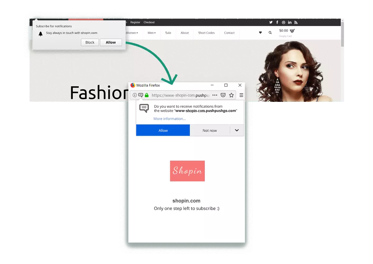 double click push notifications opt in form