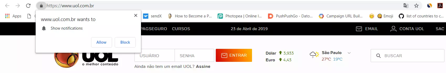 uol push notifications opt in form