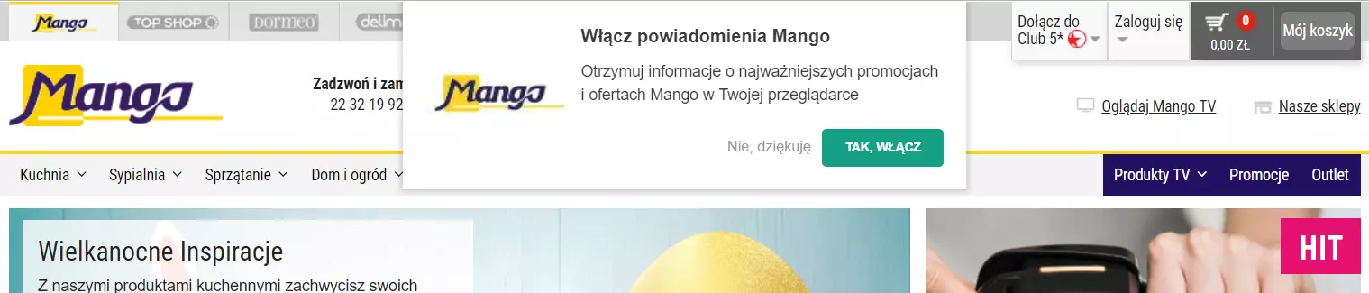 mango push notifications opt in form