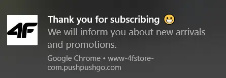 4f push notification campaigns after sign up