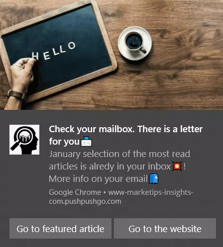 an example of web push notification