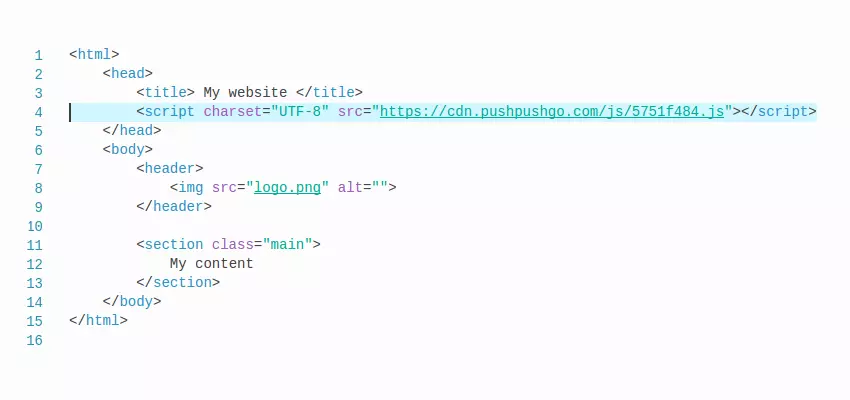 otification html script
