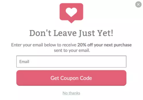 Exit popups and we-miss-you pages