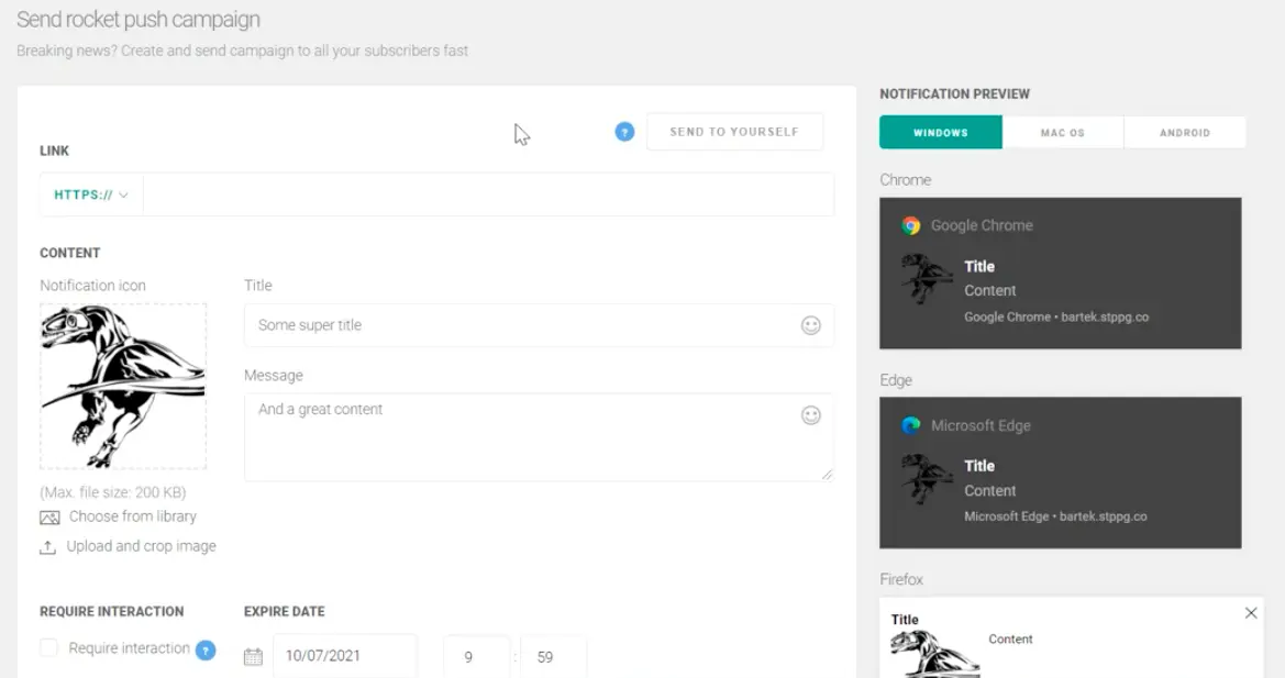 blog rocket push notification