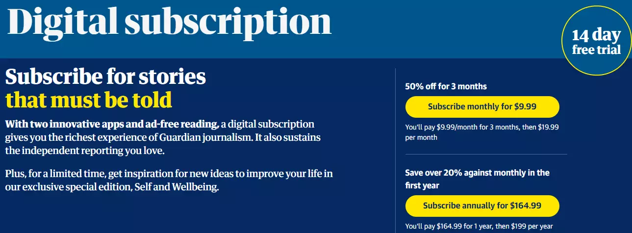 the-guardian-pricing-plan for newspaper subscribers