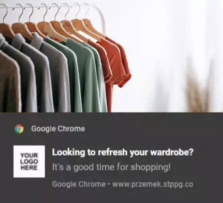 web push notification example ecommerce ab test