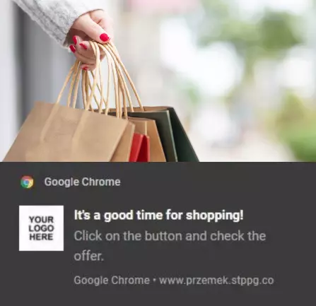 time for shopping web push notification