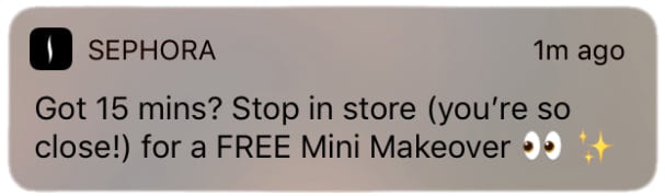 Sephora push notifications multichannel approach