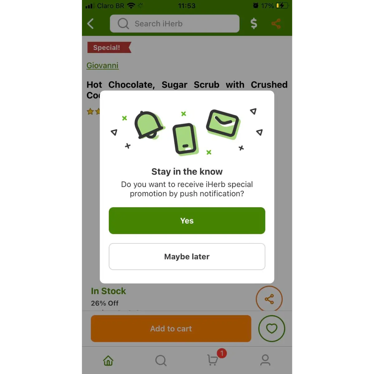mobile push subscription form